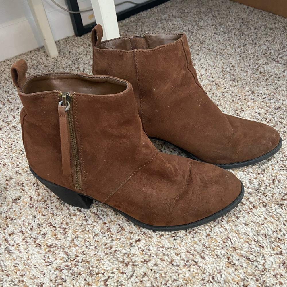 Brown ankle booties